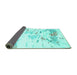 Sideview of Solid Turquoise Modern Rug, con2378turq