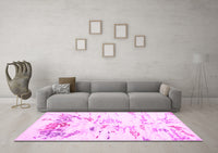 Machine Washable Solid Pink Modern Rug, wshcon2378pnk