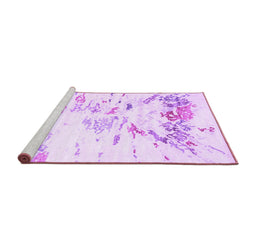 Sideview of Machine Washable Solid Purple Modern Area Rugs, wshcon2378pur