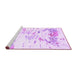 Sideview of Machine Washable Solid Purple Modern Area Rugs, wshcon2378pur