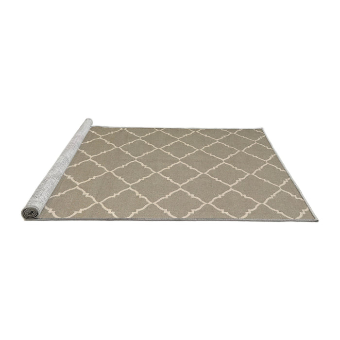 Serging Thickness of Machine Washable Contemporary Light French Beige Brown Rug, wshcon2379