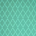 Square Machine Washable Trellis Turquoise Modern Area Rugs, wshcon2379turq