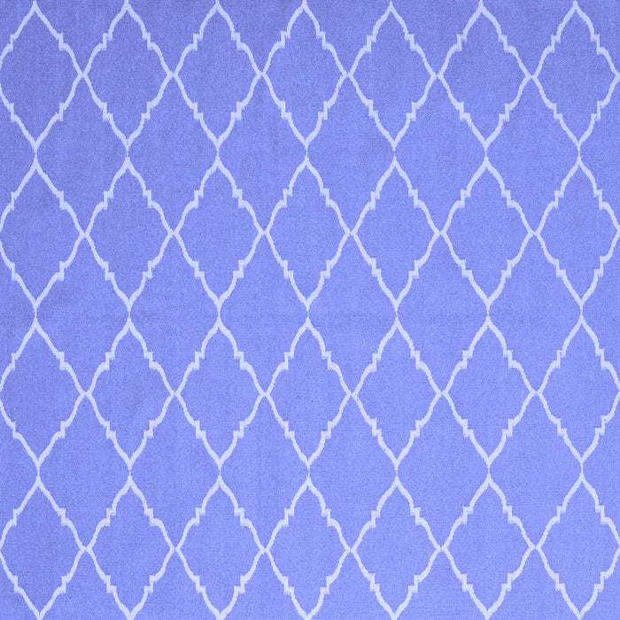 Square Machine Washable Trellis Blue Modern Rug, wshcon2379blu