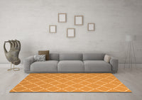 Machine Washable Trellis Orange Modern Rug, wshcon2379org