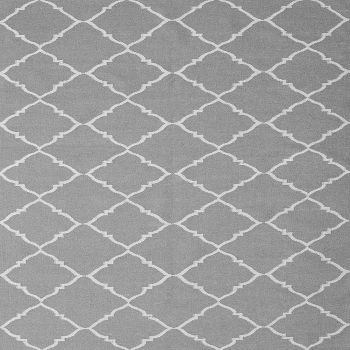 Round Machine Washable Trellis Gray Modern Rug, wshcon2379gry