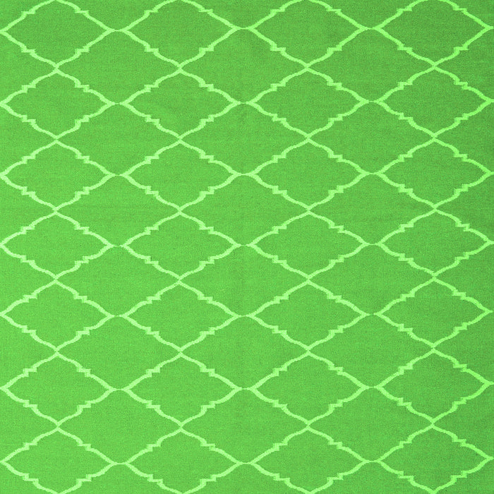 Round Machine Washable Trellis Green Modern Area Rugs, wshcon2379grn