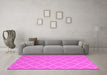 Machine Washable Trellis Pink Modern Rug in a Living Room, wshcon2379pnk