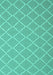 Machine Washable Trellis Turquoise Modern Area Rugs, wshcon2379turq