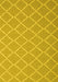 Machine Washable Trellis Yellow Modern Rug, wshcon2379yw