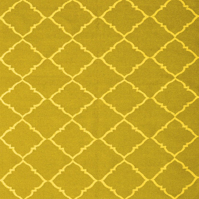Machine Washable Trellis Yellow Modern Rug, wshcon2379yw