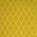 Square Machine Washable Trellis Yellow Modern Rug, wshcon2379yw