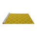 Sideview of Machine Washable Trellis Yellow Modern Rug, wshcon2379yw