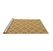 Sideview of Machine Washable Trellis Brown Modern Rug, wshcon2379brn