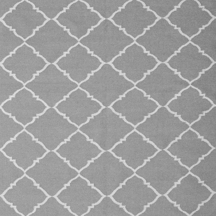 Serging Thickness of Machine Washable Trellis Gray Modern Rug, wshcon2379gry