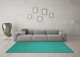 Machine Washable Abstract Turquoise Contemporary Area Rugs in a Living Room,, wshcon237turq