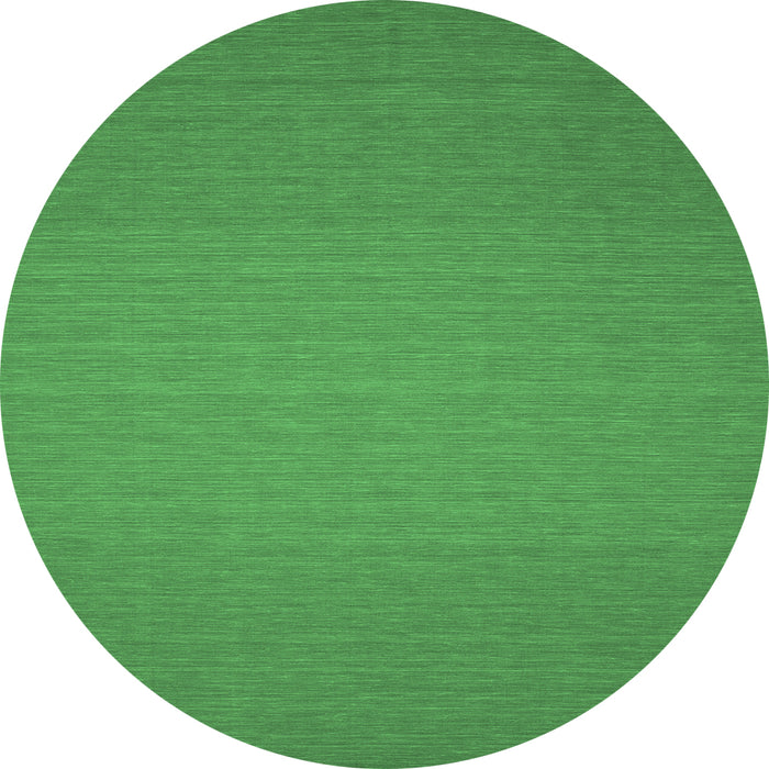 Round Machine Washable Abstract Emerald Green Contemporary Area Rugs, wshcon237emgrn