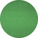 Round Machine Washable Abstract Emerald Green Contemporary Area Rugs, wshcon237emgrn