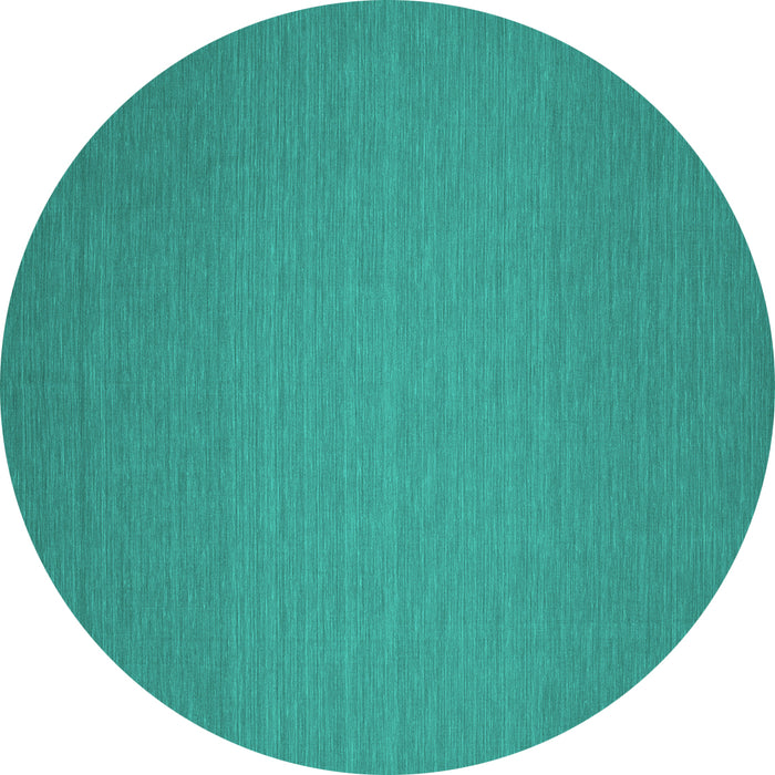 Round Machine Washable Abstract Turquoise Contemporary Area Rugs, wshcon237turq