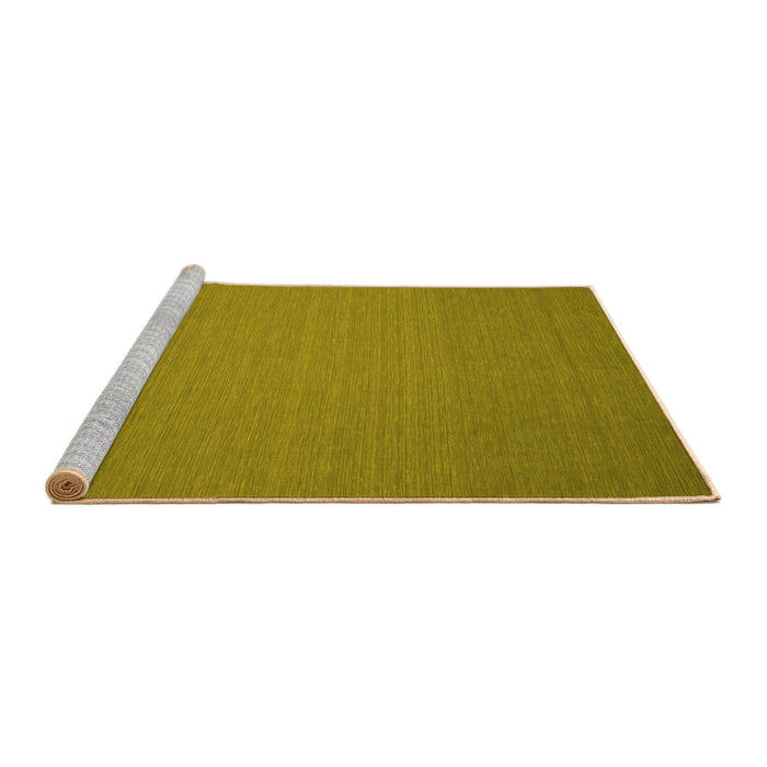 Sideview of Machine Washable Abstract Yellow Contemporary Rug, wshcon237yw