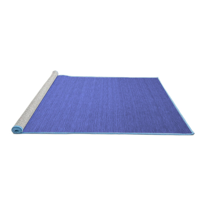 Sideview of Machine Washable Abstract Blue Contemporary Rug, wshcon237blu