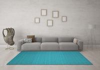 Machine Washable Abstract Light Blue Contemporary Rug, wshcon237lblu