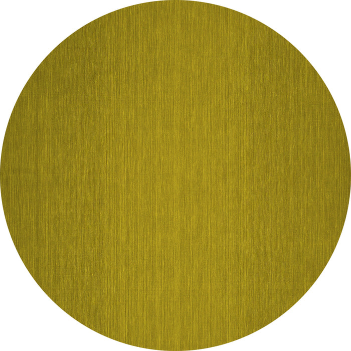 Round Machine Washable Abstract Yellow Contemporary Rug, wshcon237yw