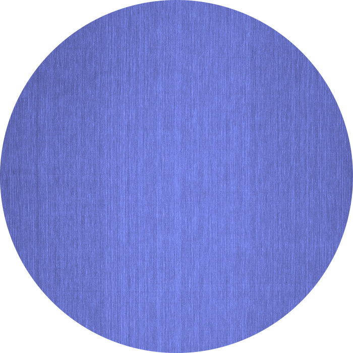 Round Abstract Blue Contemporary Rug, con237blu