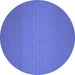 Round Abstract Blue Contemporary Rug, con237blu