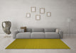 Machine Washable Abstract Yellow Contemporary Rug in a Living Room, wshcon237yw