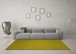 Machine Washable Abstract Yellow Contemporary Rug in a Living Room, wshcon237yw