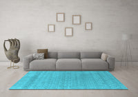 Machine Washable Abstract Light Blue Contemporary Rug, wshcon2380lblu