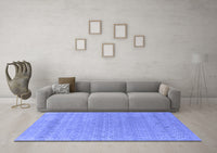 Machine Washable Abstract Blue Contemporary Rug, wshcon2380blu