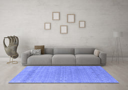 Machine Washable Abstract Blue Contemporary Rug in a Living Room, wshcon2380blu