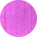 Round Machine Washable Abstract Pink Contemporary Rug, wshcon2380pnk