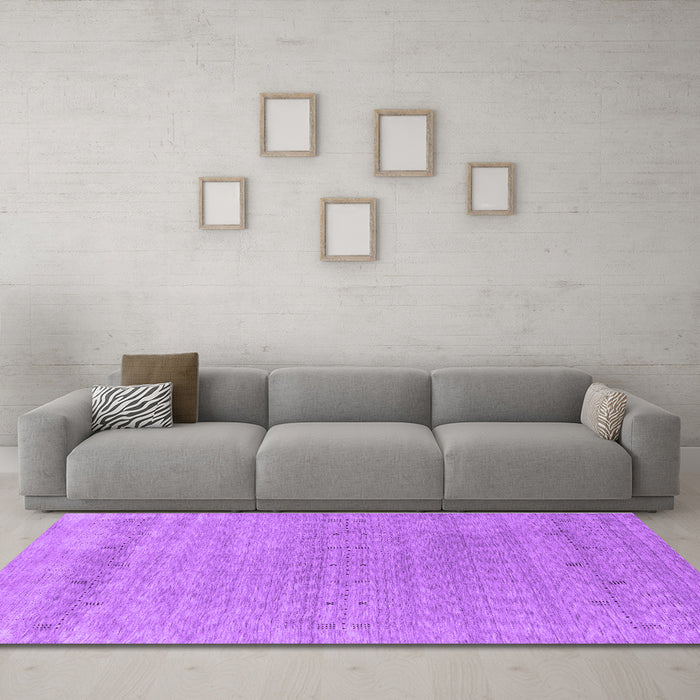 Machine Washable Abstract Purple Contemporary Area Rugs in a Living Room, wshcon2380pur