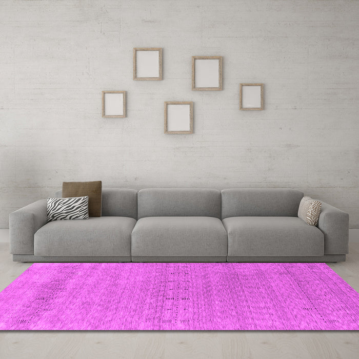 Machine Washable Abstract Pink Contemporary Rug in a Living Room, wshcon2380pnk