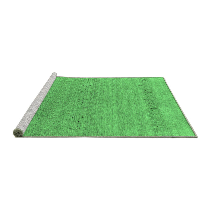Sideview of Machine Washable Abstract Emerald Green Contemporary Area Rugs, wshcon2380emgrn
