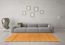 Machine Washable Abstract Orange Contemporary Area Rugs in a Living Room, wshcon2380org