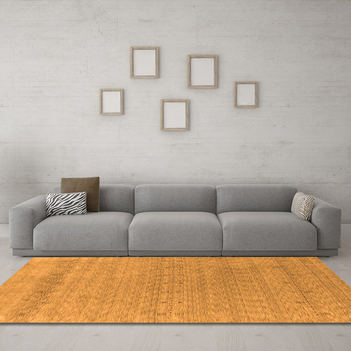 Machine Washable Abstract Orange Contemporary Area Rugs in a Living Room, wshcon2380org