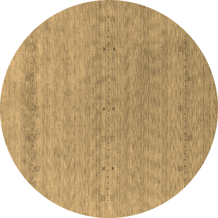 Round Abstract Brown Contemporary Rug, con2380brn