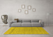 Machine Washable Abstract Yellow Contemporary Rug in a Living Room, wshcon2380yw