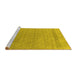 Sideview of Machine Washable Abstract Yellow Contemporary Rug, wshcon2380yw