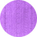 Round Abstract Purple Contemporary Rug, con2380pur