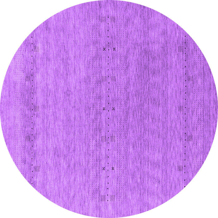 Round Machine Washable Abstract Purple Contemporary Area Rugs, wshcon2380pur