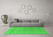 Machine Washable Abstract Green Contemporary Area Rugs in a Living Room,, wshcon2380grn