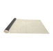 Thickness of Contemporary Blanched Almond Beige Solid Rug, con2381