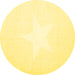 Round Solid Yellow Modern Rug, con2381yw