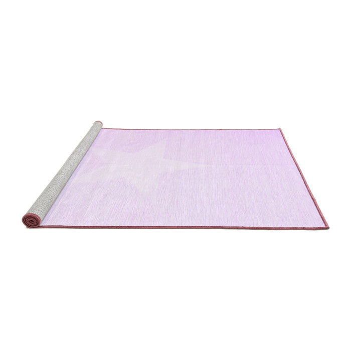 Sideview of Machine Washable Solid Purple Modern Area Rugs, wshcon2381pur