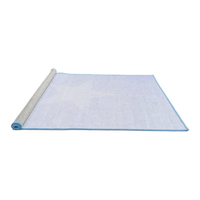 Sideview of Machine Washable Solid Blue Modern Rug, wshcon2381blu