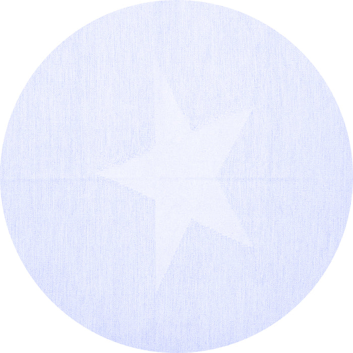 Round Solid Blue Modern Rug, con2381blu